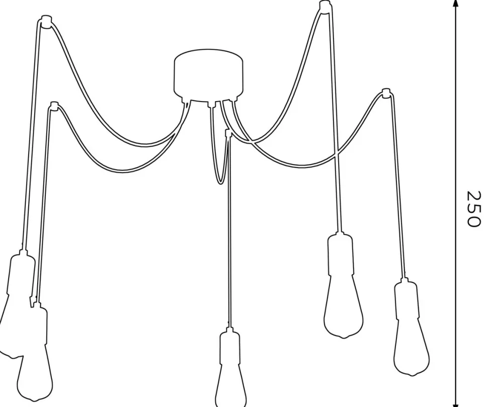 Lampa Wisząca SPINDEL Czarny 5xE27