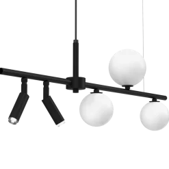 Lampa Wisząca Spot SIRO Czarny Szklane Klosze 5xG9 * Eko-light