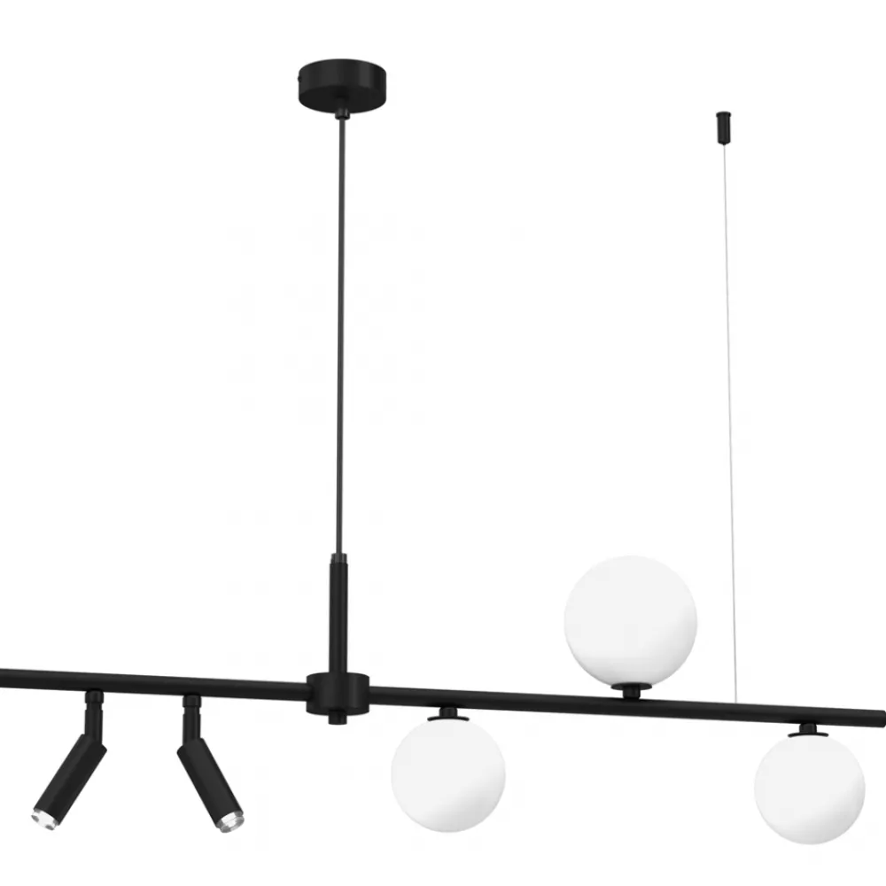 Lampa Wisząca Spot SIRO Czarny Szklane Klosze 5xG9 * Eko-light