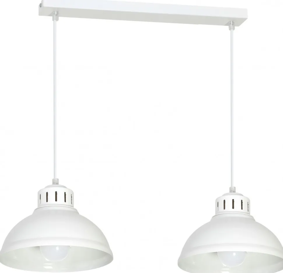 Lampa Wisząca SVEN Biały Metalowy Klosz 2xE27