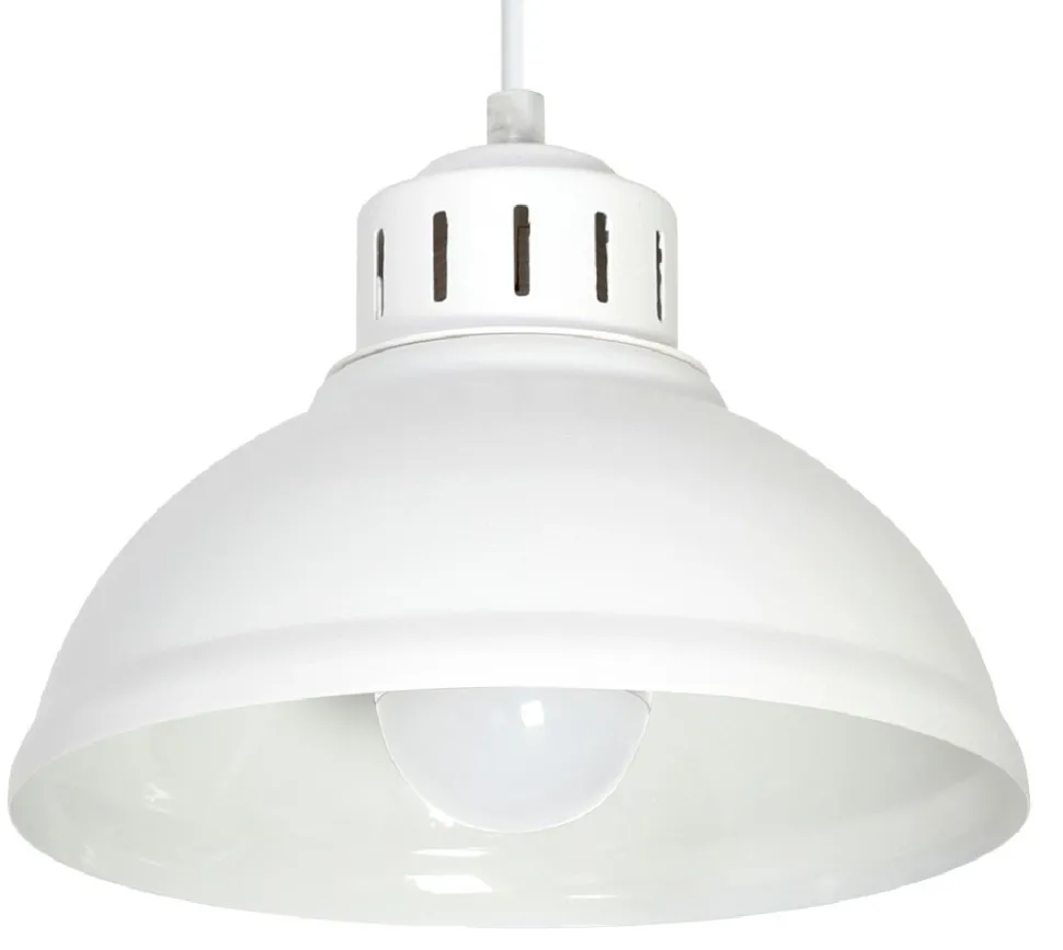 Lampa Wisząca SVEN Biały Metalowy Klosz 2xE27