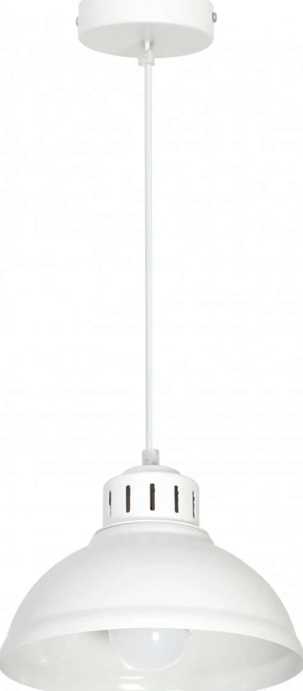 Lampa Wisząca SVEN Biały Metalowy Klosz 1xE27 21cm * Luminex