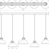 Lampa Wisząca SVEN Biały Metalowy Klosz 5xE27