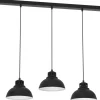 Lampa Wisząca SVEN Czarny Biały Metalowy Klosz 5xE27