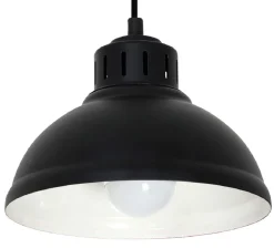 Lampa Wisząca SVEN Czarny Biały Metalowy Klosz 2xE27