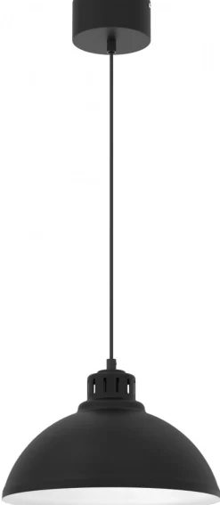 Lampa Wisząca SVEN Czarny Biały Metalowy Klosz 1xE27 30cm