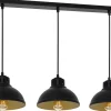 Lampa Wisząca SVEN Czarny Złoty Metalowy Klosz 3xE27 * Luminex Hot