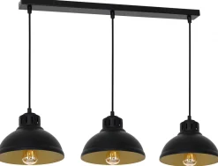 Lampa Wisząca SVEN Czarny Złoty Metalowy Klosz 3xE27 * Luminex Hot