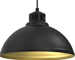 Lampa Wisząca SVEN Czarny Złoty Metalowy Klosz 1xE27 30cm * Luminex Best