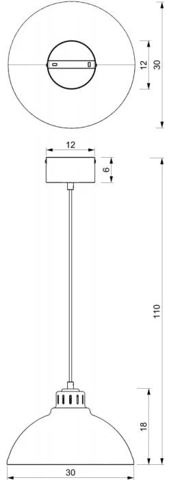 Lampa Wisząca SVEN Czarny Złoty Metalowy Klosz 1xE27 30cm * Luminex Best