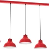 Lampa Wisząca SVEN Czerwony Biały Metalowy Klosz 5xE27