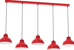 Lampa Wisząca SVEN Czerwony Biały Metalowy Klosz 4xE27 * Luminex Sale