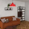 Lampa Wisząca SVEN Czerwony Biały Metalowy Klosz 1xE27 30cm