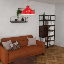 Lampa Wisząca SVEN Czerwony Biały Metalowy Klosz 1xE27 21cm * Luminex Best