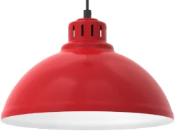 Lampa Wisząca SVEN Czerwony Biały Metalowy Klosz 1xE27 30cm