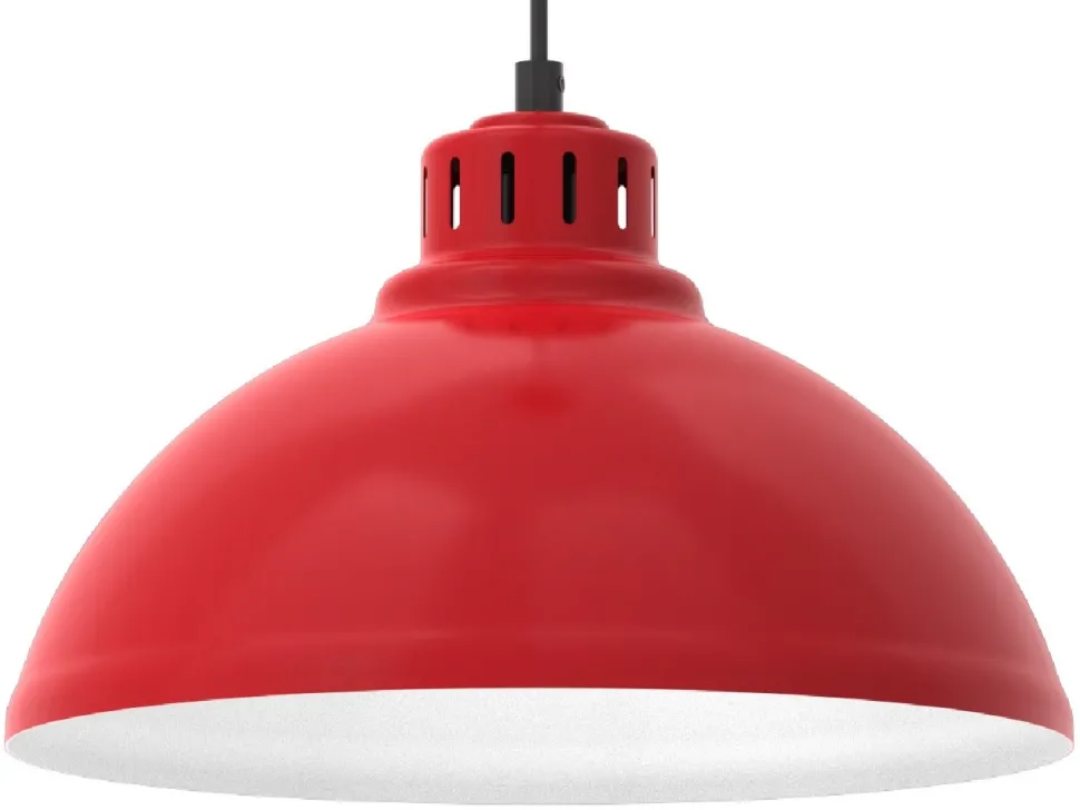Lampa Wisząca SVEN Czerwony Biały Metalowy Klosz 1xE27 30cm