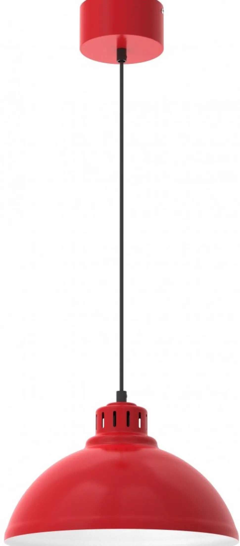 Lampa Wisząca SVEN Czerwony Biały Metalowy Klosz 1xE27 30cm