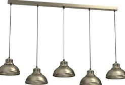 Lampa Wisząca SVEN Złoty Szary Metalowy Klosz 5xE27 * Luminex Hot