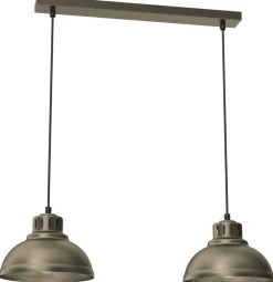 Lampa Wisząca SVEN Złoty Szary Metalowy Klosz 2xE27 * Luminex Sale