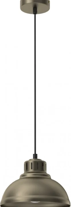 Lampa Wisząca SVEN Złoty Szary Metalowy Klosz 1xE27 21cm