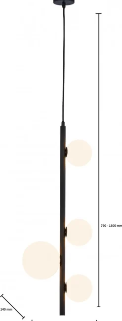 Lampa Wisząca TAIDA Czarny Biały Szklane Klosze 4xG9 * Jupiter Best