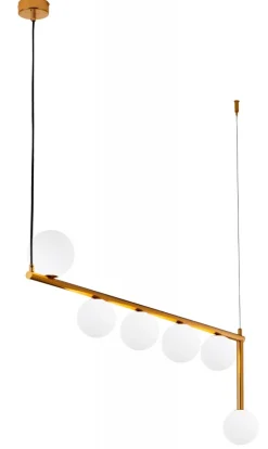 Lampa Wisząca TAIDA Złoty Biały Szklane Klosze 6xG9 * Jupiter Outlet