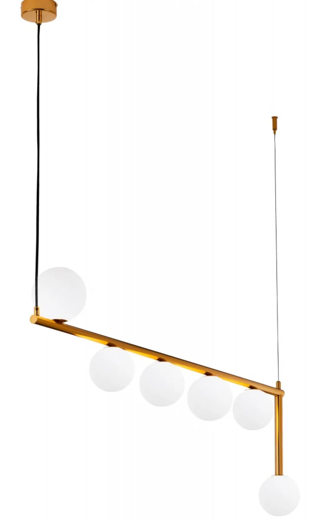 Lampa Wisząca TAIDA Złoty Biały Szklane Klosze 6xG9 * Jupiter Outlet