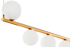 Lampa Wisząca TAIDA Złoty Biały Szklane Klosze 6xG9 * Jupiter Outlet