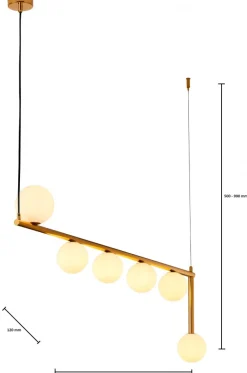 Lampa Wisząca TAIDA Złoty Biały Szklane Klosze 6xG9 * Jupiter Outlet