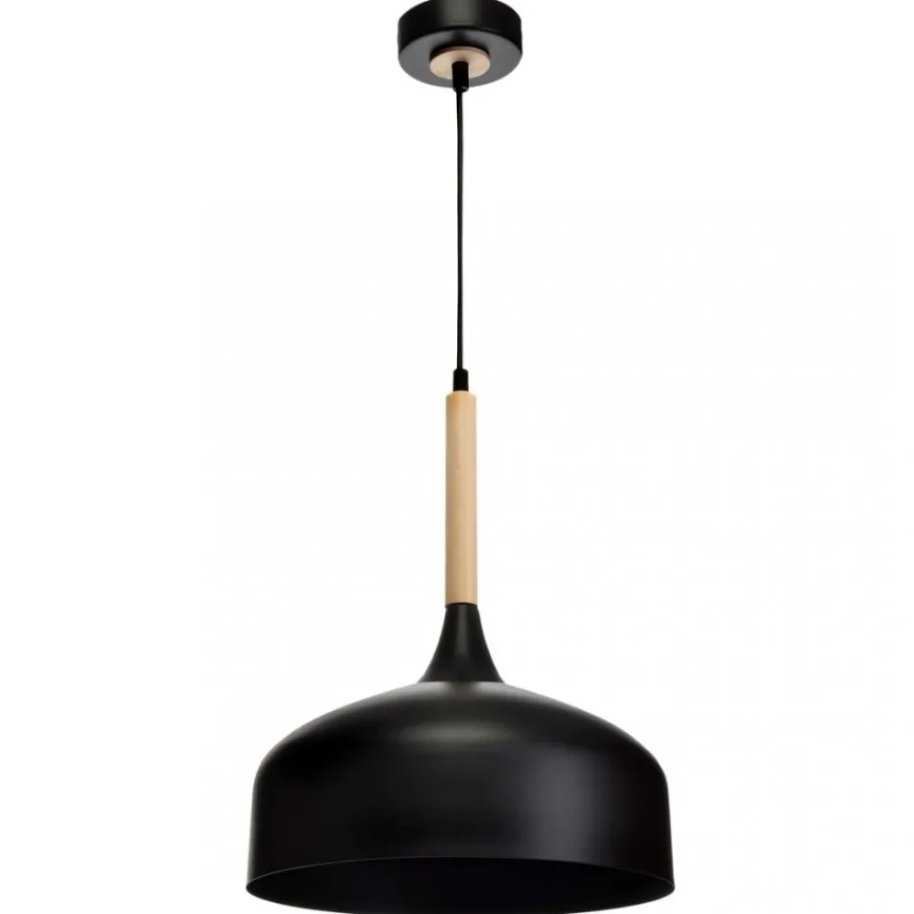 Lampa Wisząca TAYLOR Czarny Brązowy Metalowy Klosz 1xE27 30cm * Eko-light