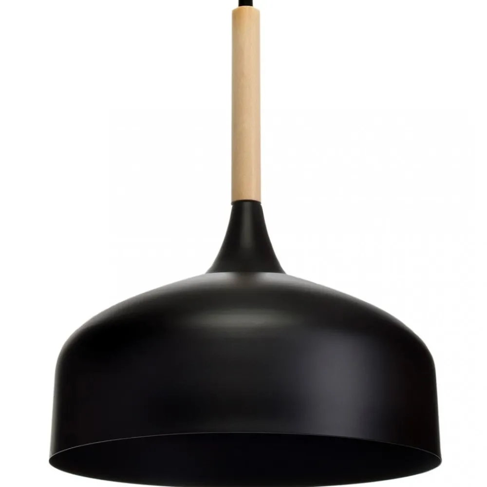 Lampa Wisząca TAYLOR Czarny Brązowy Metalowy Klosz 1xE27 30cm * Eko-light