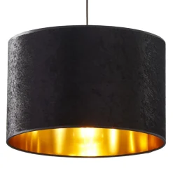 Lampa Wisząca TERCINO Czarny Złoty Abażur 1xE27 38cm * TK Lighting Outlet