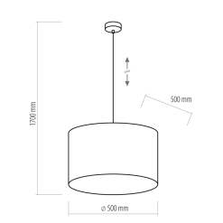 Lampa Wisząca TERCINO Czarny Złoty Abażur 3xE27 50cm * TK Lighting Outlet