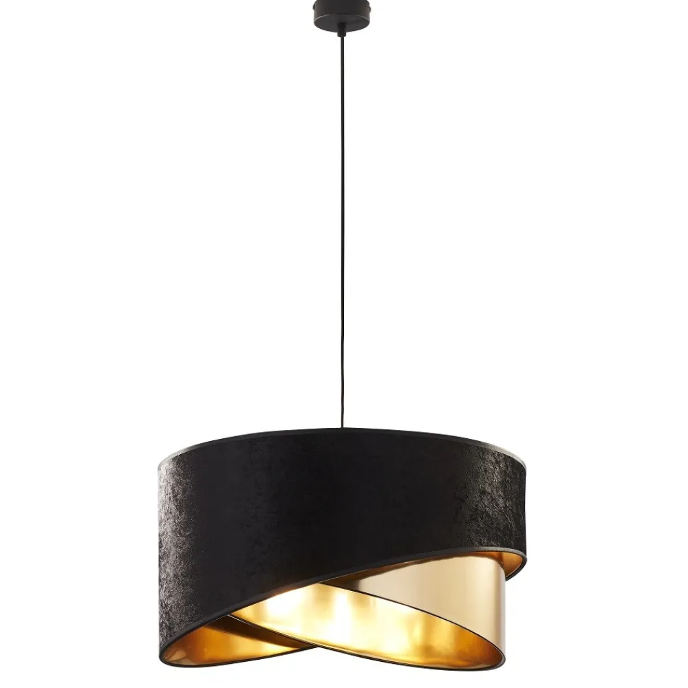 Lampa Wisząca TERCINO Czarny Złoty Abażur 3xE27 50cm * TK Lighting Outlet