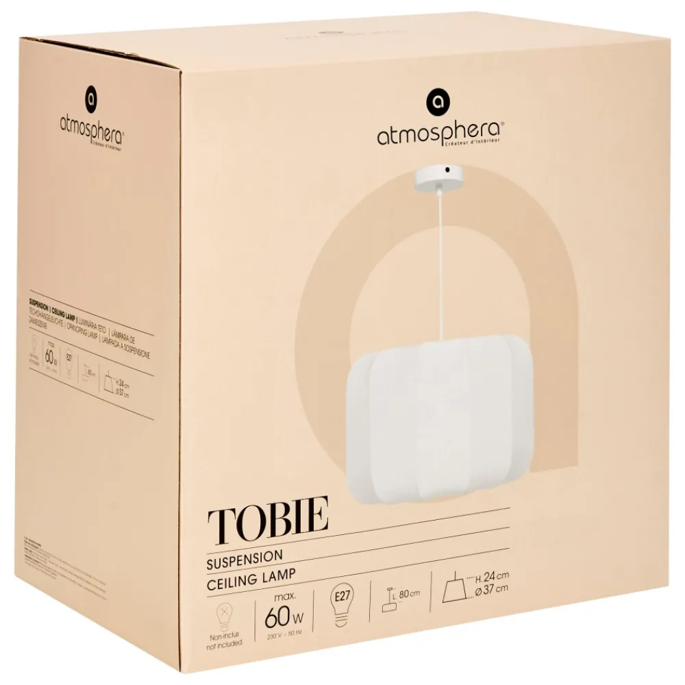 Lampa wisząca Tobie biała z bawełny duża * Atmosphera Sale