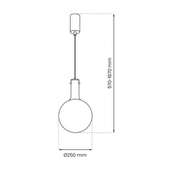 Lampa Wisząca TORONTO Biały Czarny Szklany Klosz 1xGU10 25cm * Eko-light Discount