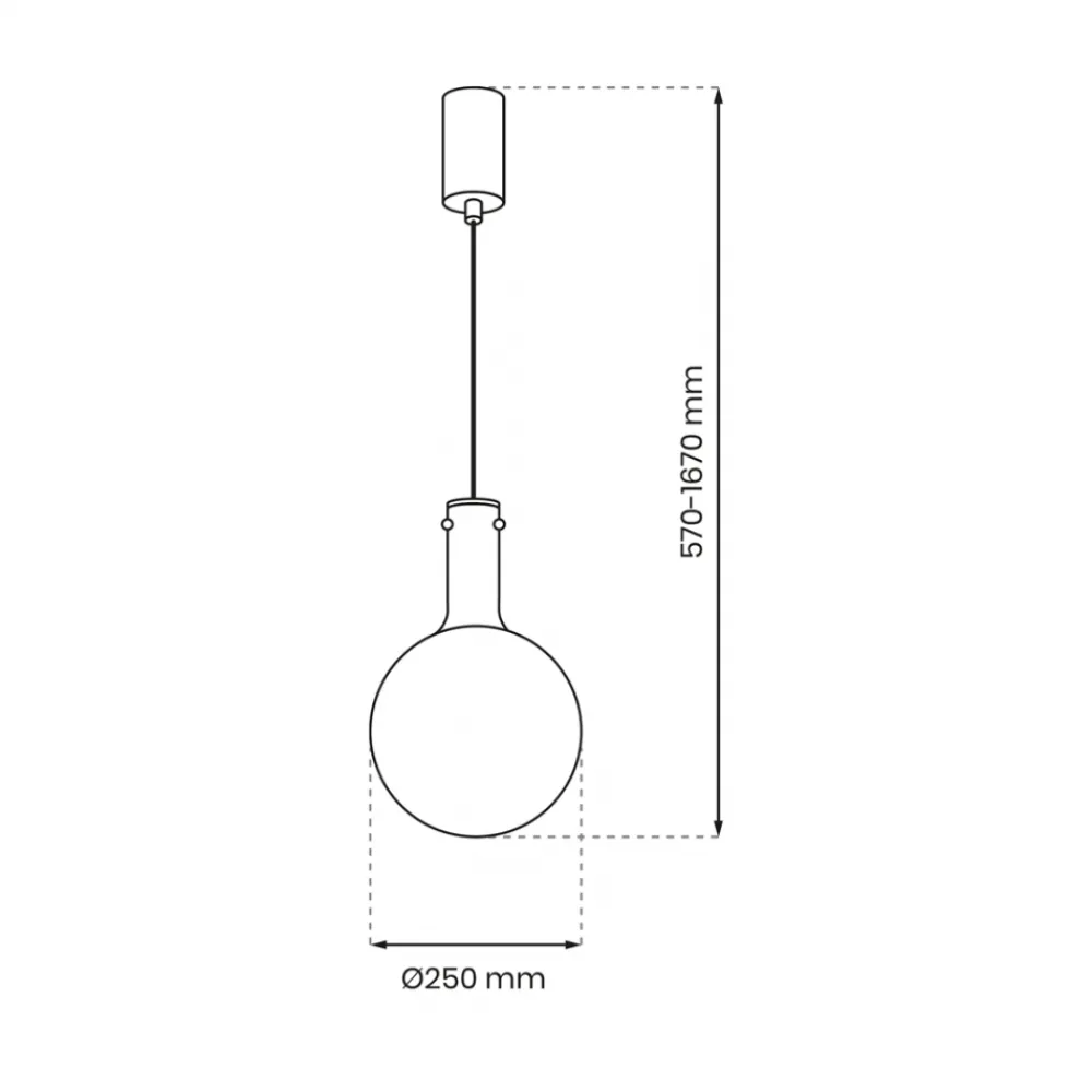 Lampa Wisząca TORONTO Biały Czarny Szklany Klosz 1xGU10 25cm * Eko-light Discount