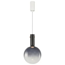 Lampa Wisząca TORONTO Biały Czarny Szklany Klosz 1xGU10 25cm * Eko-light Discount