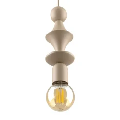 Lampa wisząca TOWER sabia beżowa 1xE27 * TK Lighting
