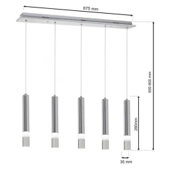 Lampa wisząca tuby ICE Led chrom * Eko-light Discount