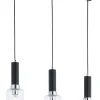 Lampa Wisząca TULUZA Czarny Srebrny Szklane Klosze 3xE27 * Jupiter Discount