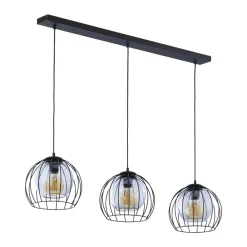 Lampa Wisząca UNIVERSO Czarny Szklane Klosze 3xE27 * TK Lighting Outlet
