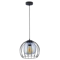 Lampa Wisząca UNIVERSO Czarny Szklany Klosz 1xE27 26cm * TK Lighting Online