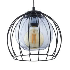 Lampa Wisząca UNIVERSO Czarny Szklany Klosz 1xE27 26cm * TK Lighting Online