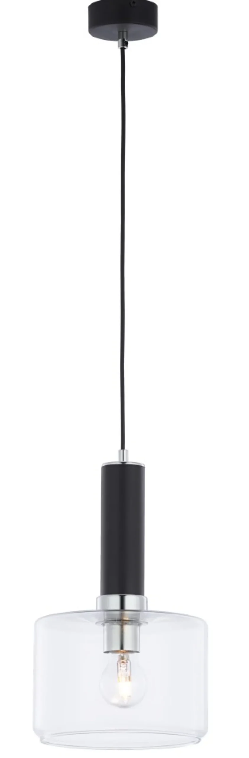Lampa Wisząca VANES Srebrny Transparentny Szklany Klosz 1xE27 20 cm * Jupiter Online