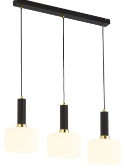 Lampa Wisząca VANES Złoty Bursztynowy Szklane Klosze 3xE27 * Jupiter Best