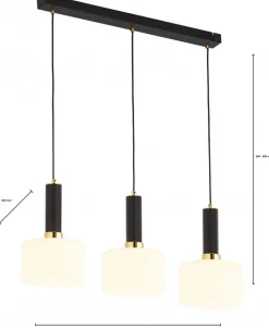 Lampa Wisząca VANES Złoty Bursztynowy Szklane Klosze 3xE27 * Jupiter Best