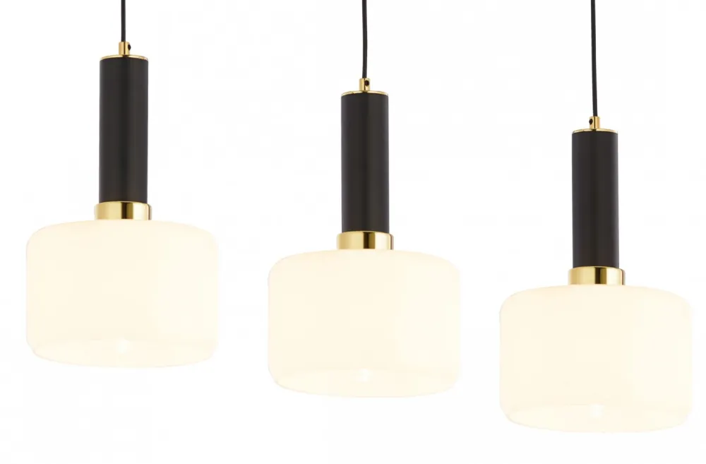 Lampa Wisząca VANES Złoty Bursztynowy Szklane Klosze 3xE27 * Jupiter Best