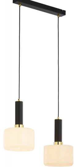 Lampa Wisząca VANES Złoty Bursztynowy Szklane Klosze 2xE27 * Jupiter Outlet