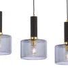 Lampa Wisząca VANES Złoty Dymiony Szklane Klosze 3xE27 * Jupiter Sale